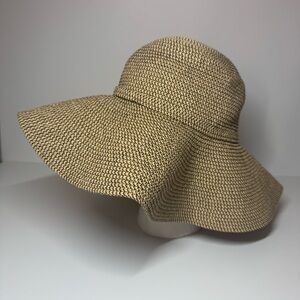 David and Young Women’s Brown Beige Boho Beach Sunhat Wide Brim Floppy Packable